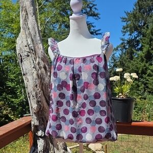 Wrapper Women's Tank Top - Purple and Gray Polka Dots (T-13)
